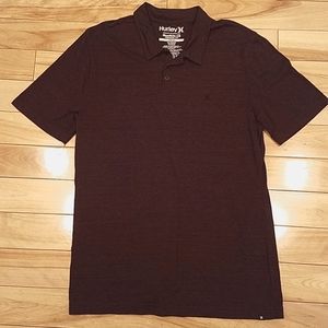 Hurley polo, Mens Large, Burgandy/Black Heather